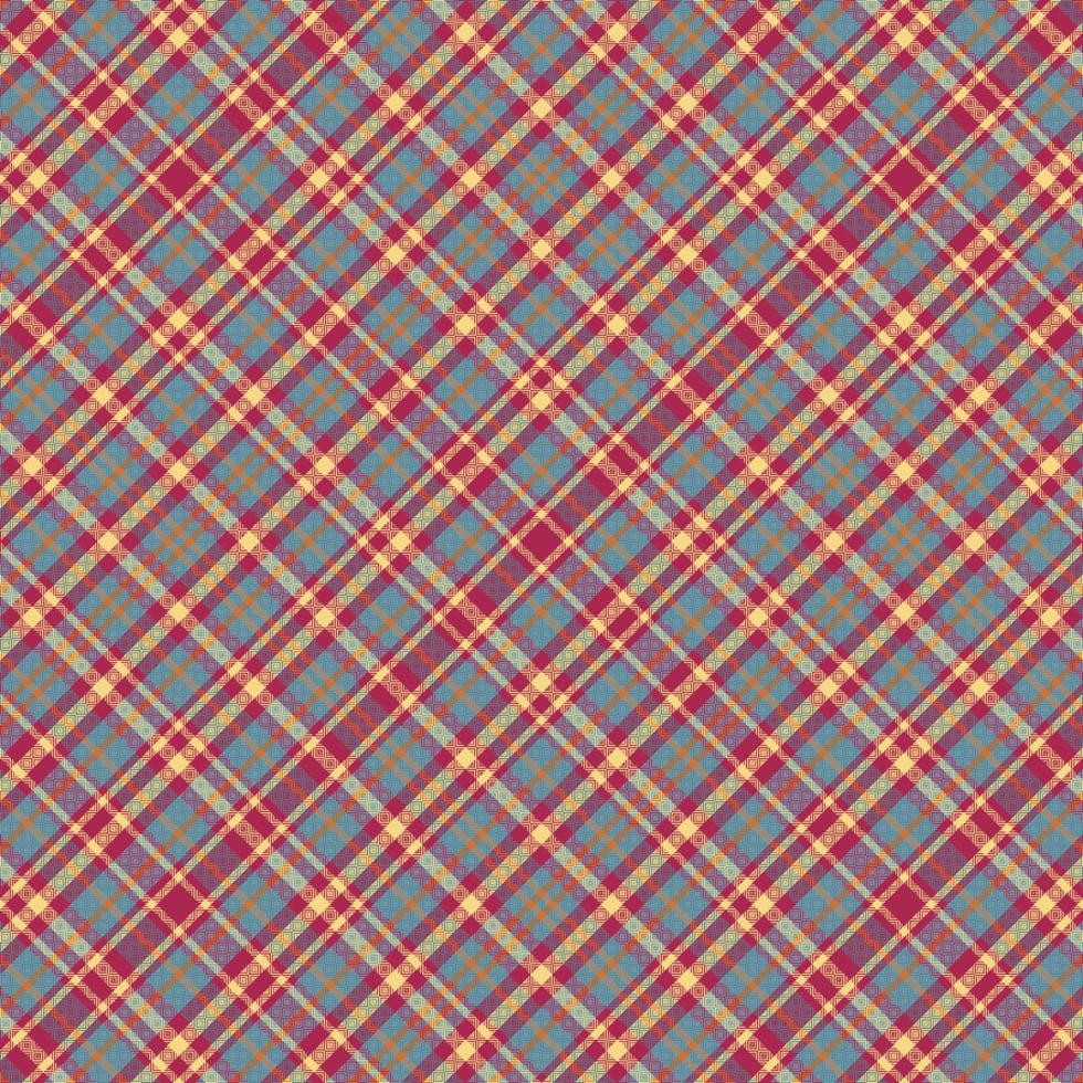 Tartan plaid pattern with texture and retro color. vector