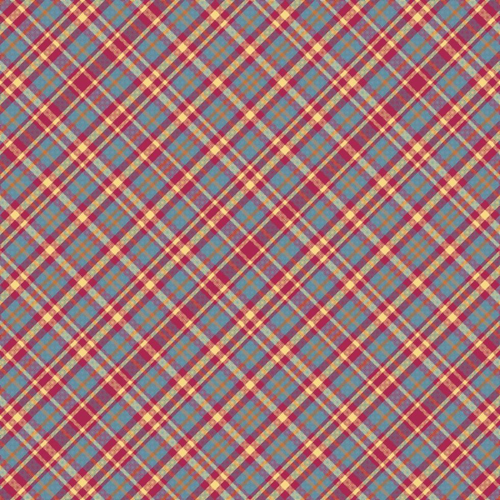 Tartan plaid pattern with texture and retro color. vector