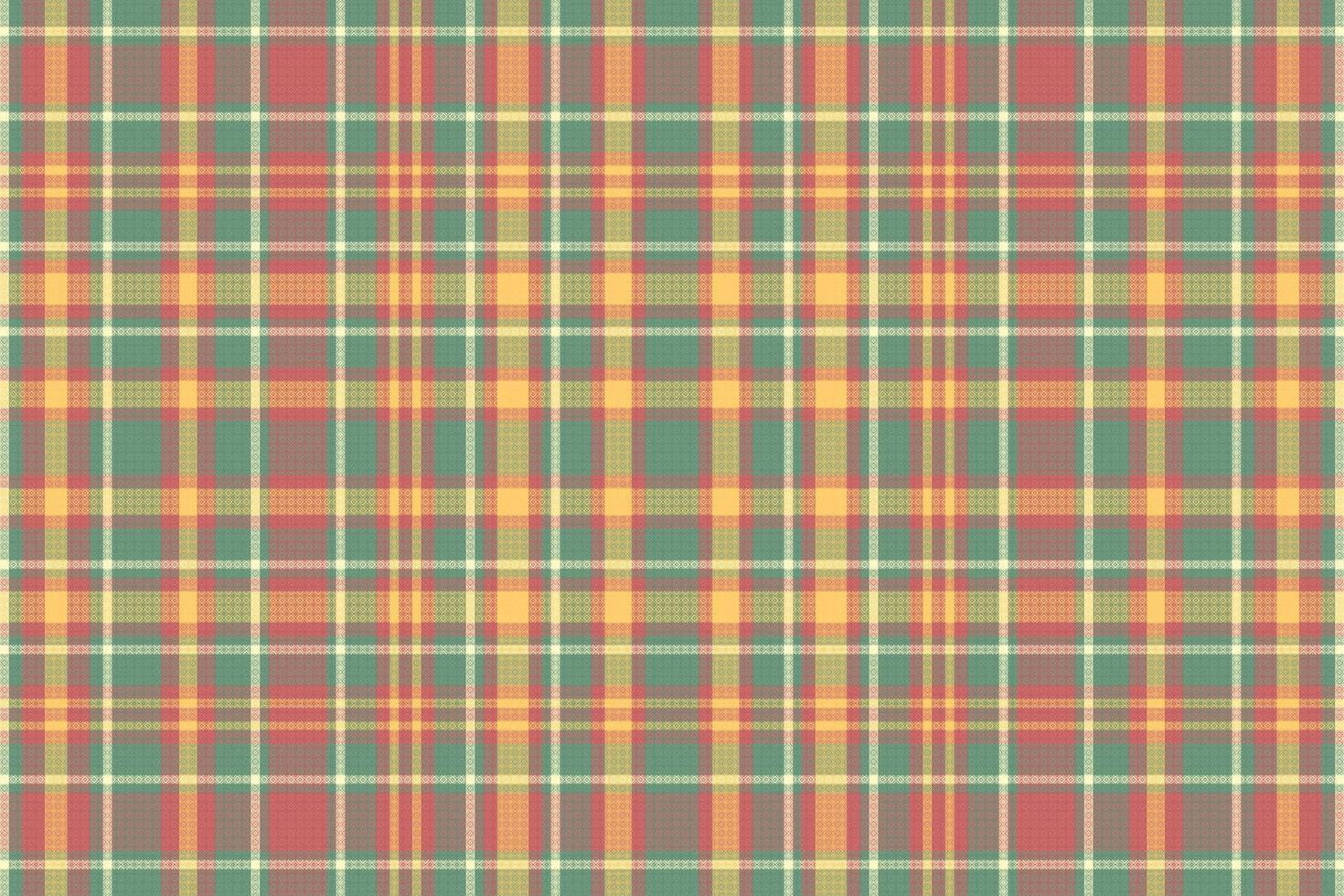 Tartan plaid pattern with texture and retro color. vector