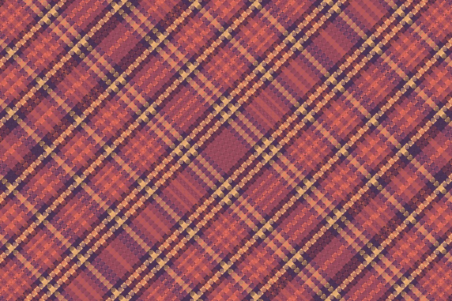 Tartan plaid pattern with texture and warm color. vector