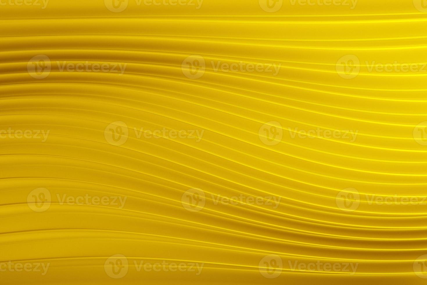 3d illustration of a stereo strip of different colors. Geometric stripes similar to waves. Abstract  yellow glowing crossing lines pattern photo