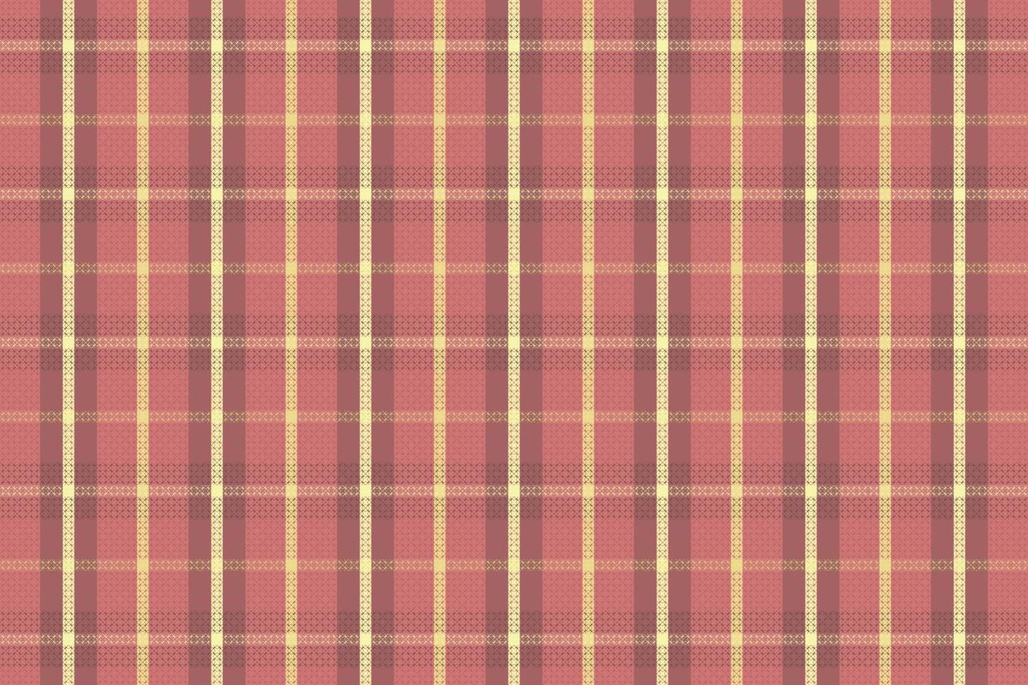 Tartan plaid pattern with texture and warm color. vector