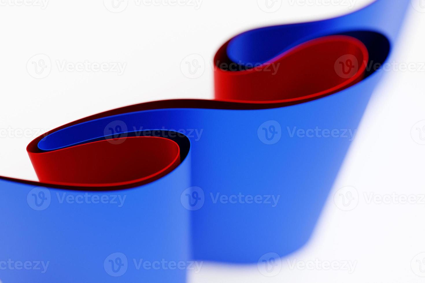 3d illustration of geometric  red and blue  wave surface.  Pattern of simple geometric  shapes photo