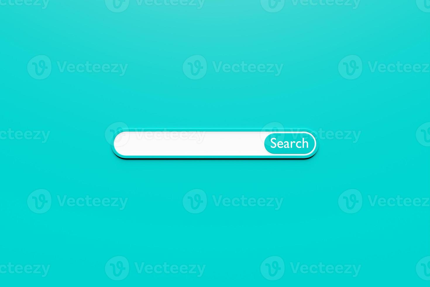 3D illustration, Search bar design element on a   blue   background. Search bar for website and user interface, mobile applications. photo