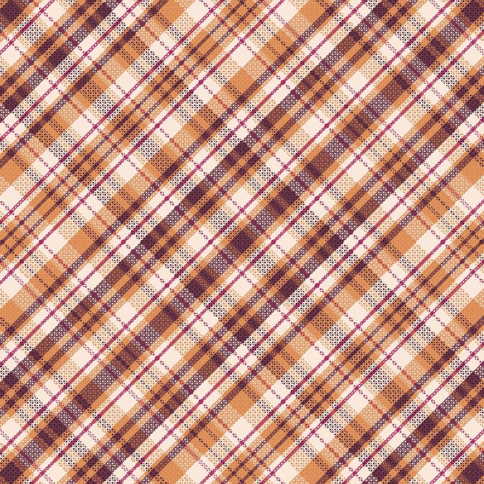 Tartan plaid pattern with texture and coffee color. vector