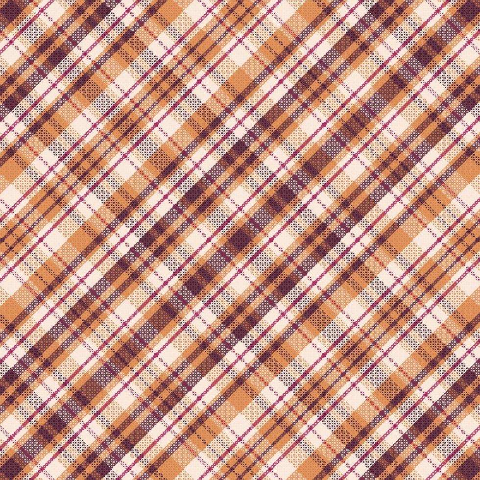 Tartan plaid pattern with texture and coffee color. vector