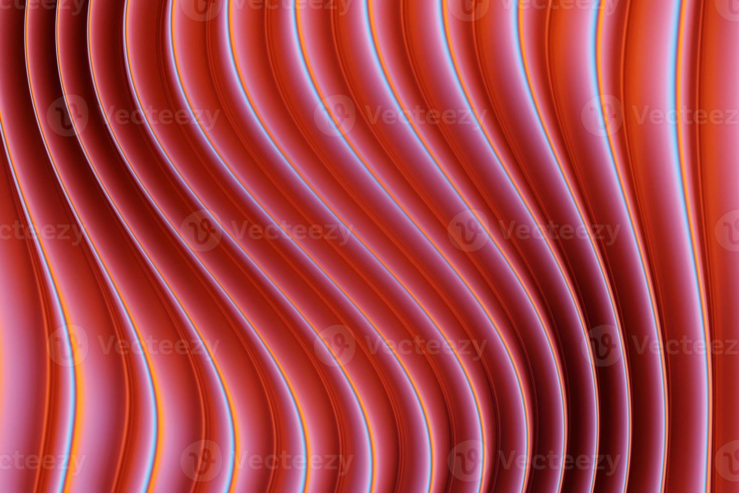 3d illustration of a stereo red  strip . Geometric stripes similar to waves. Abstract  yellow glowing crossing lines pattern photo