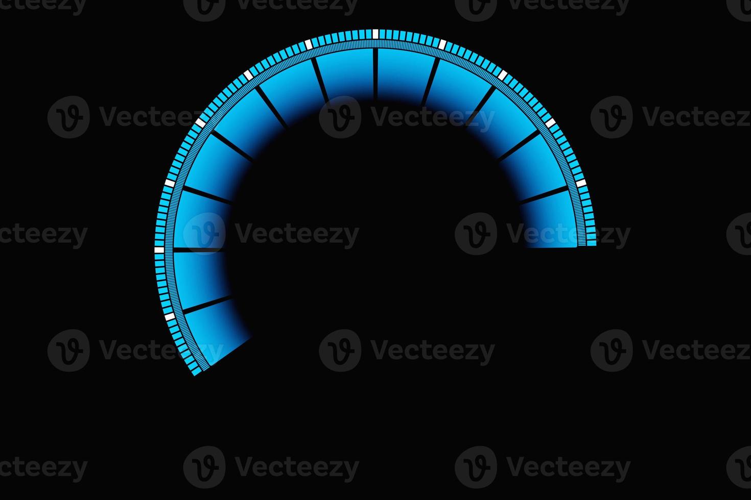 3d illustration of speed measuring speed icon. Blue speedometer icon, speedometer pointer photo