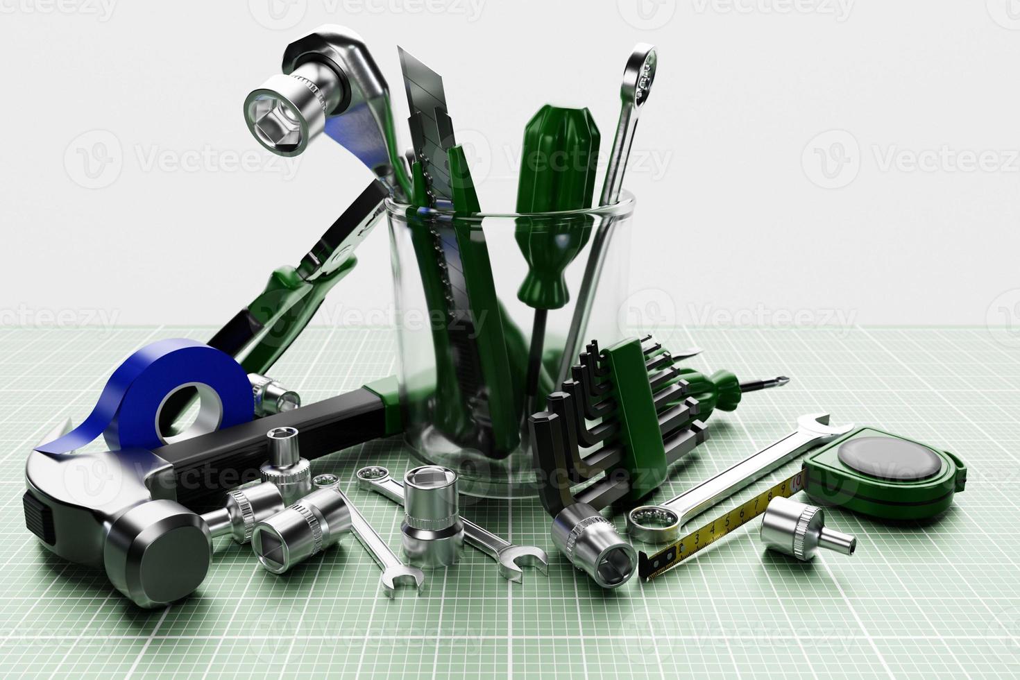 3D rendering of a hand tool for repair and installation photo