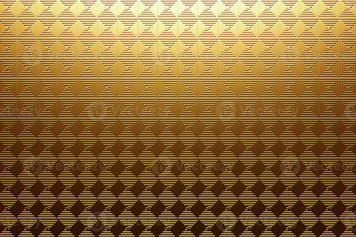 3d illustration of gold  wall stripes . Set of squares on monocrome background, pattern. Geometry  background, pattern photo