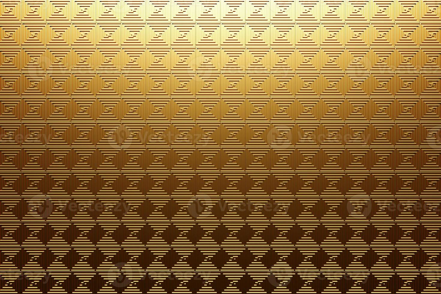 3d illustration of gold  wall stripes . Set of squares on monocrome background, pattern. Geometry  background, pattern photo