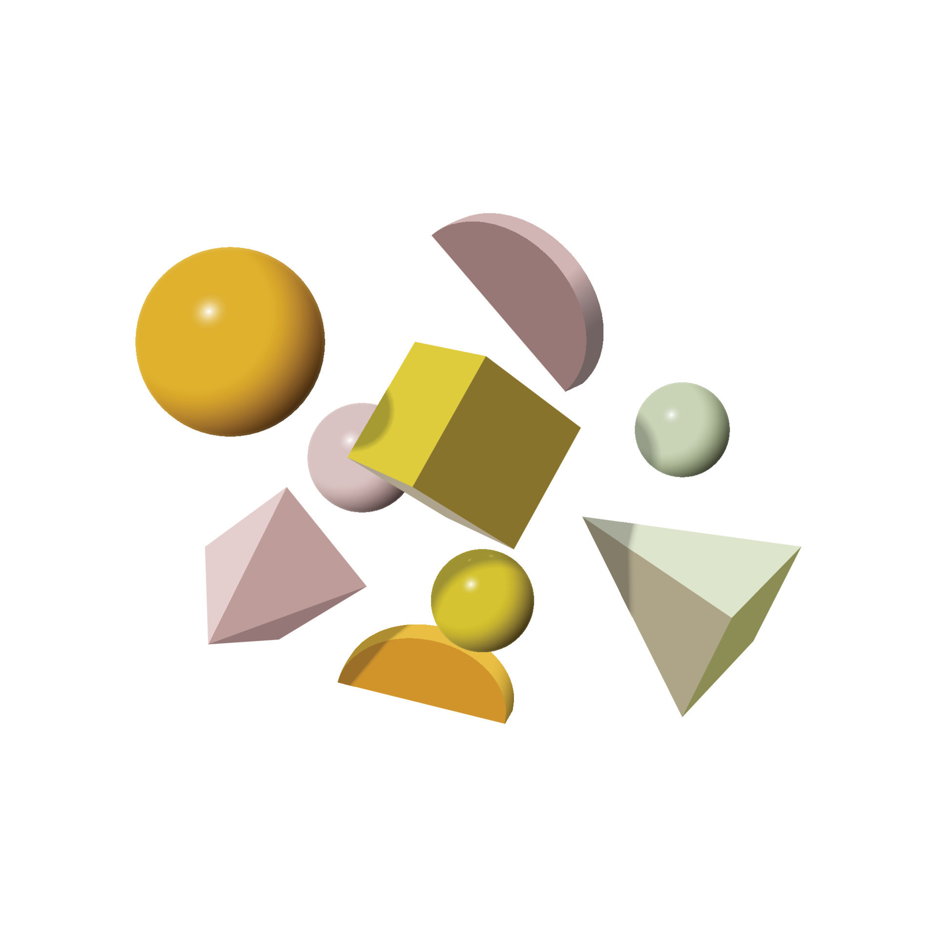 3D floating geometric background in different shape. Vector