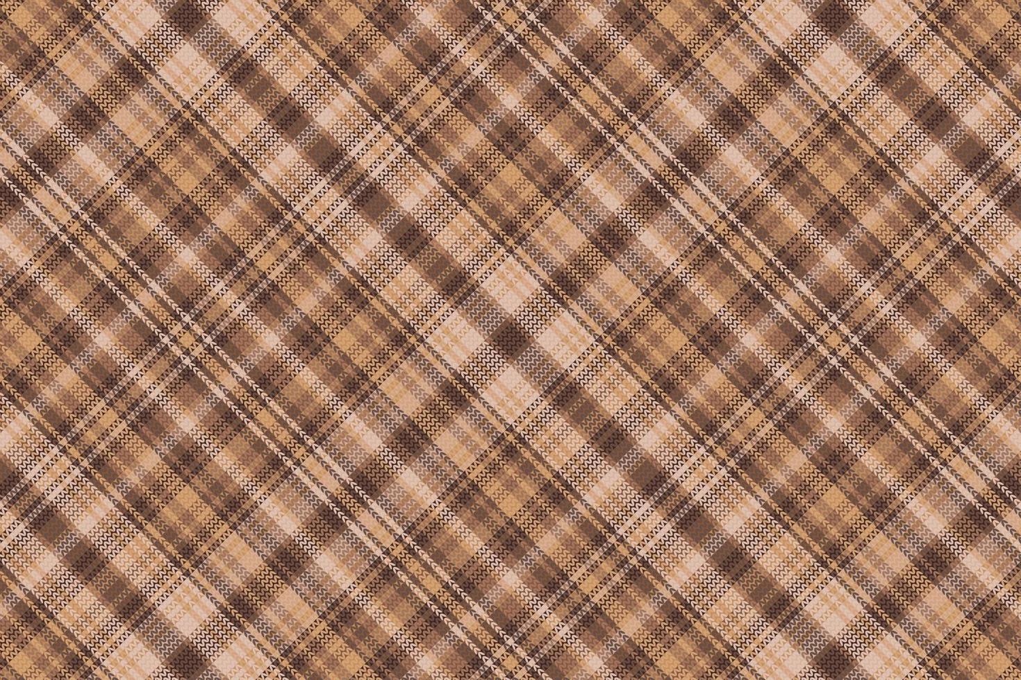 Tartan plaid pattern with texture and coffee color. vector