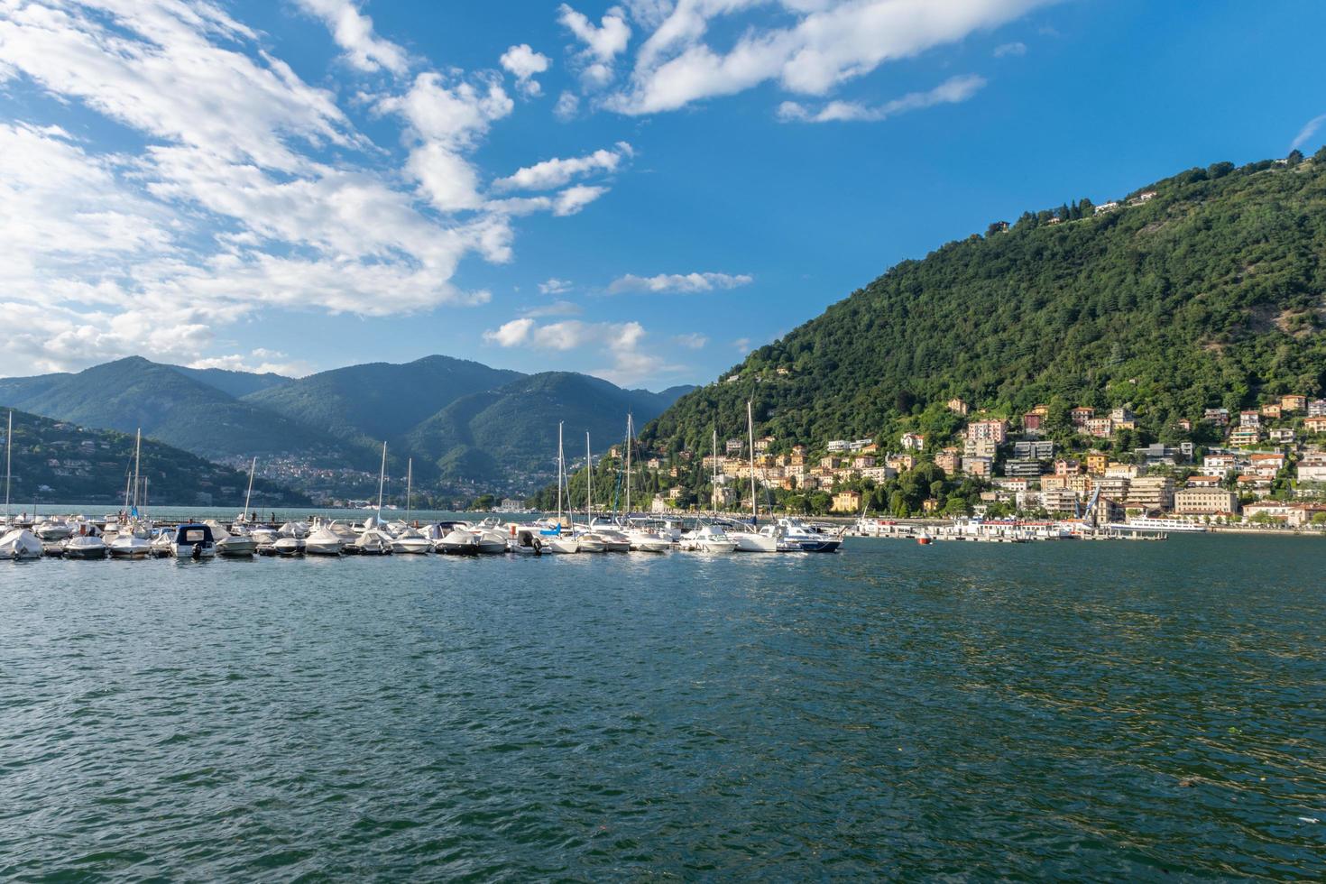 View over Como marina photo