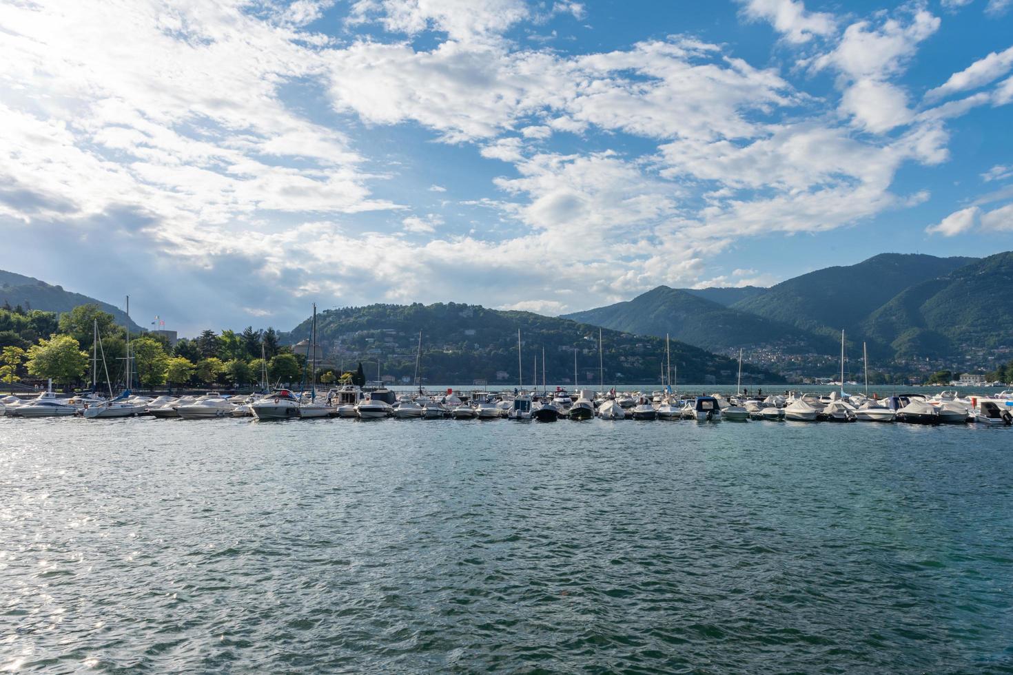 View over Como marina photo