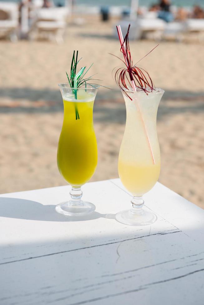 Colourful drinks at the beach photo