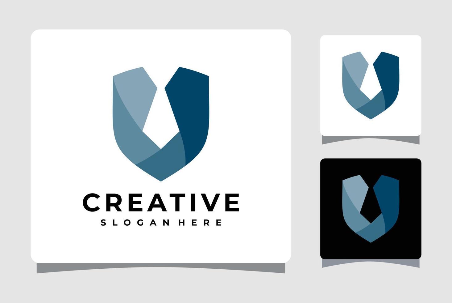 Tie Shield or Letter U Shield Logo Template Design Inspiration vector