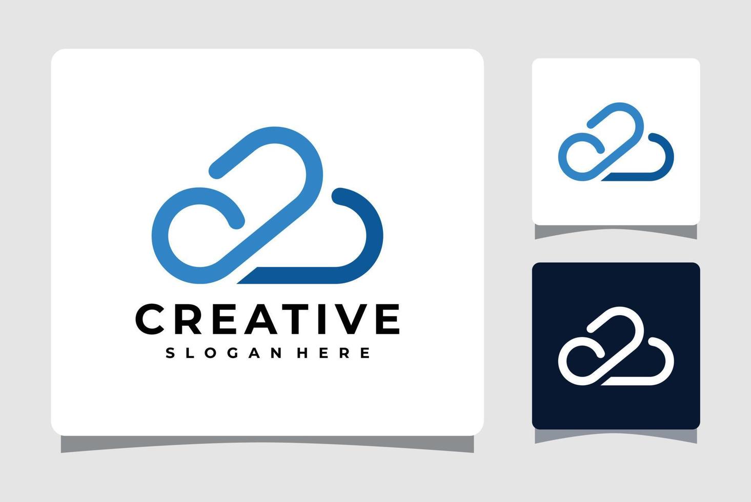 Cloud Paper Clip Logo Template Design Inspiration vector