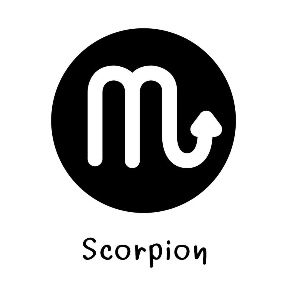 White scorpion zodiac sign on a black circle. vector