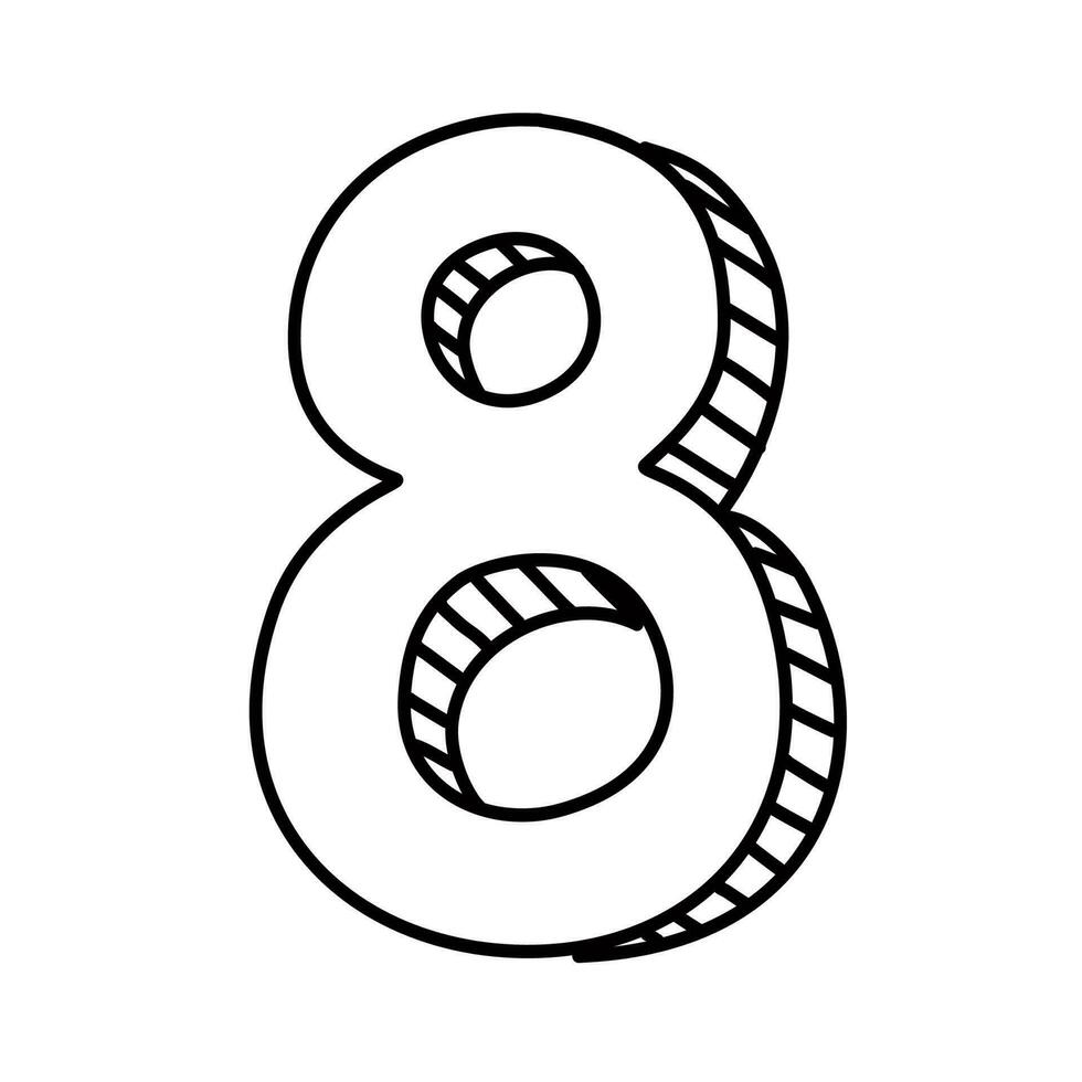 black line number eight arabic vector