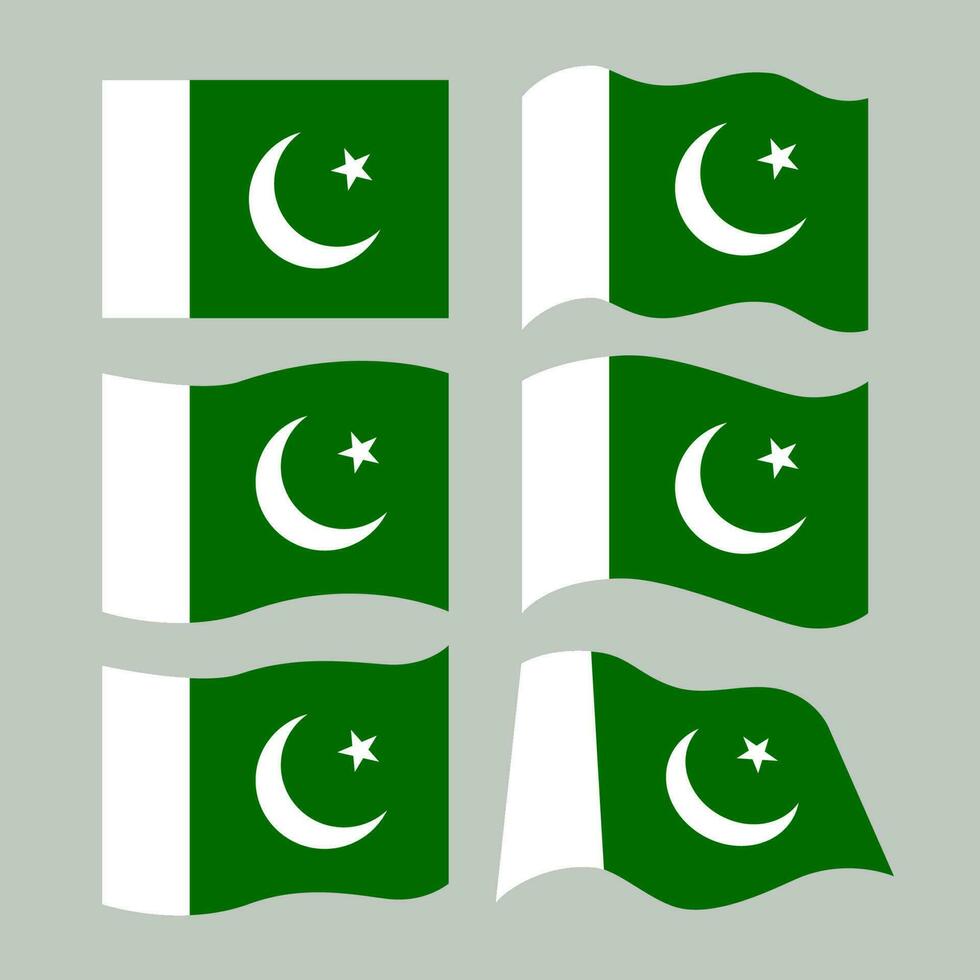 various shapes of pakistan flag symbols vector