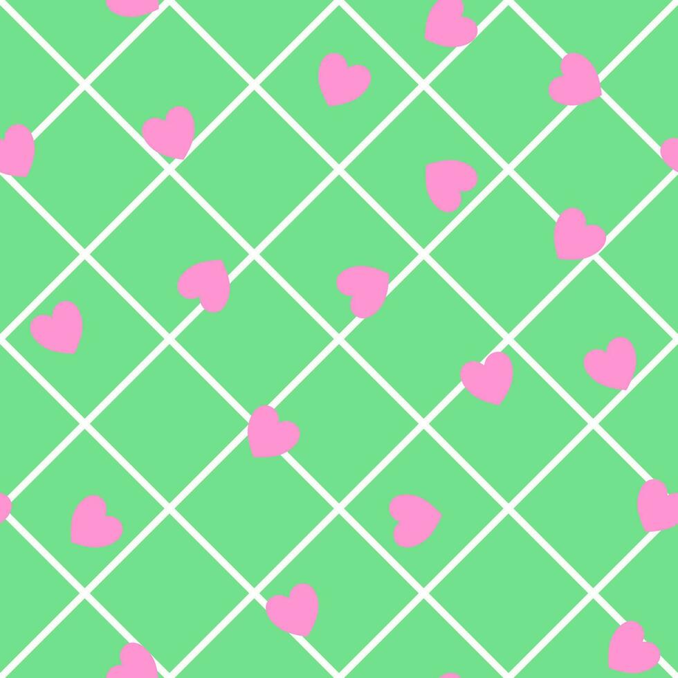 Seamless background with woven hearts pattern on pastel colors suitable for love or wedding cards. vector
