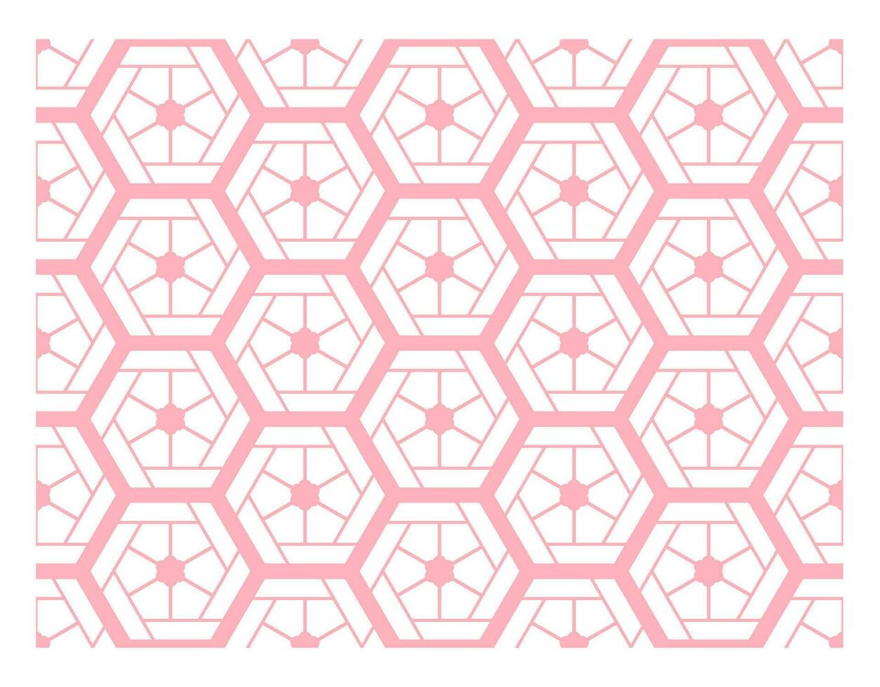 Seamless hexagonal bundle with multi-colored overlapping flowers. vector