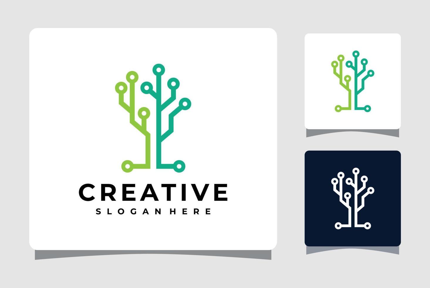 Tree Technology Logo Template Design Inspiration vector