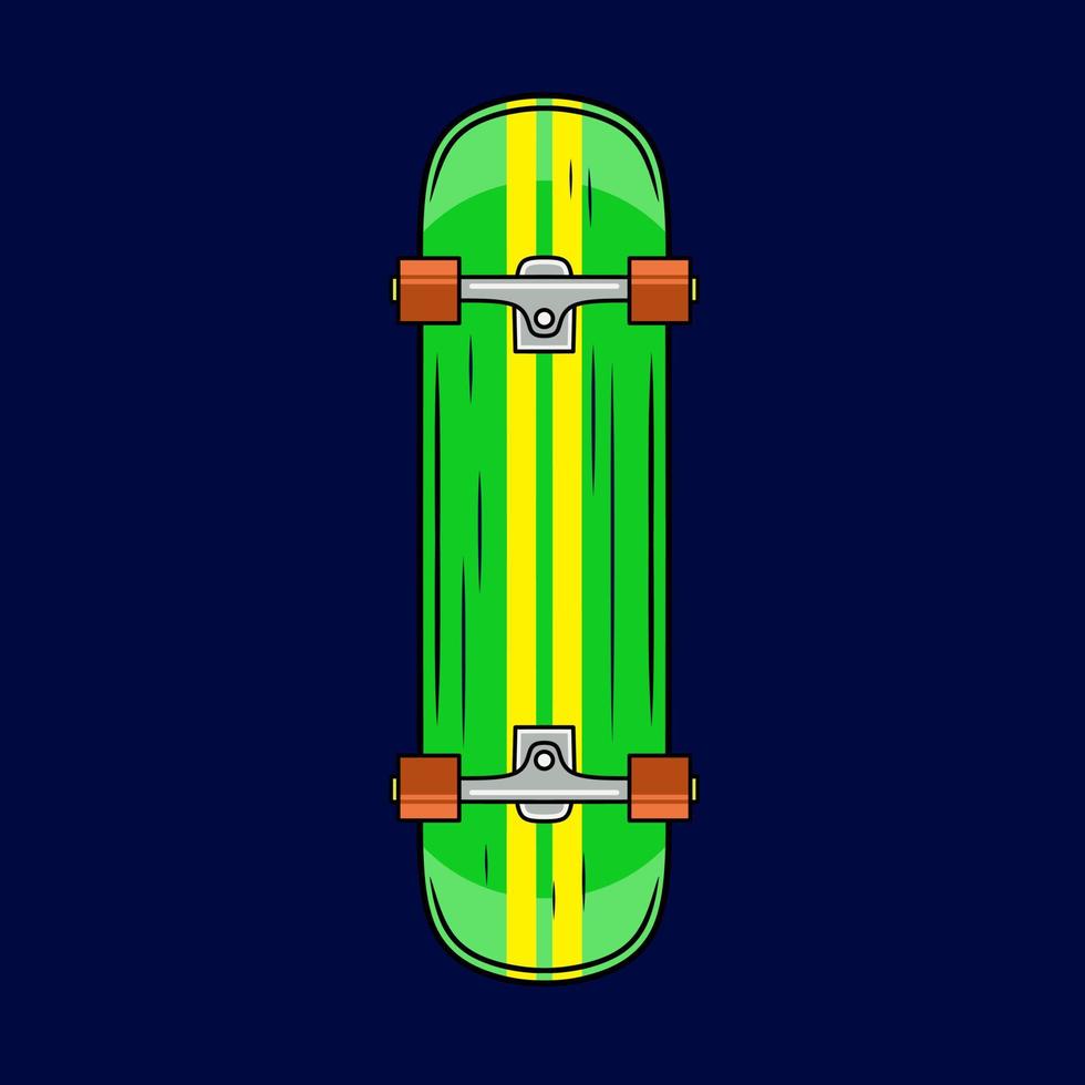 Skateboard Style Vector Line Neon Art Potrait Logo Colorful Design with Dark Background.