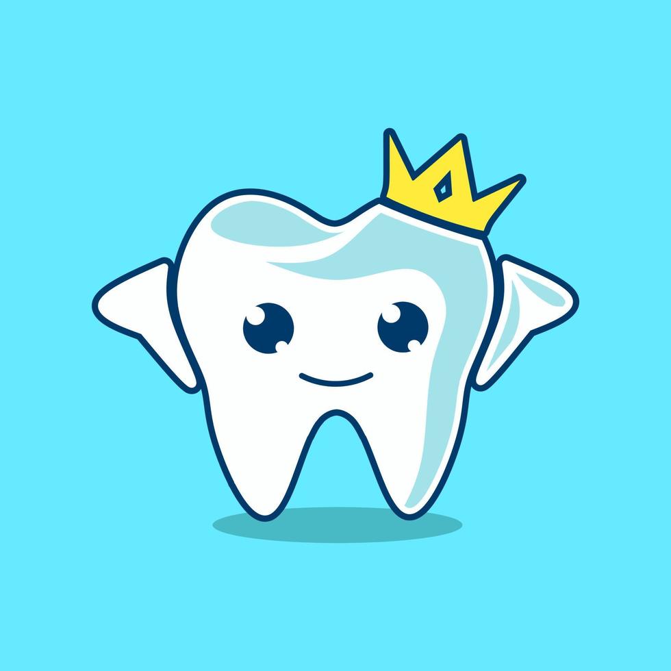 dientes diente lindo personaje emoción emoticon logo diseño vector. vector