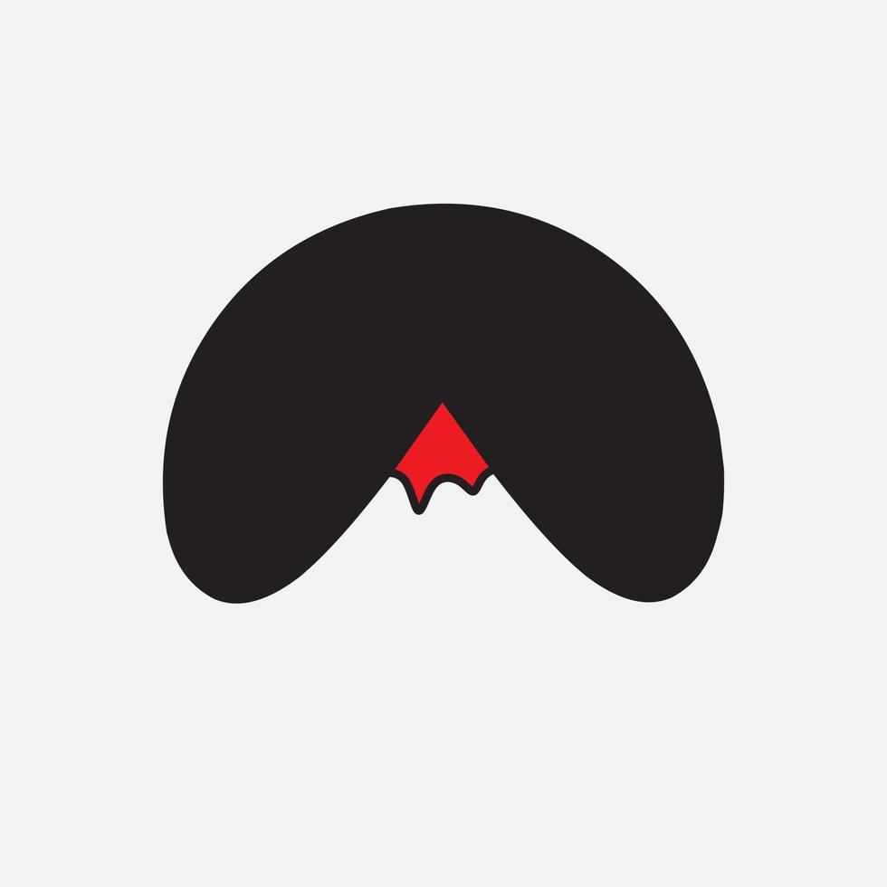 Volcano Minimalist Logo. Simple Negative Space Vector Design.