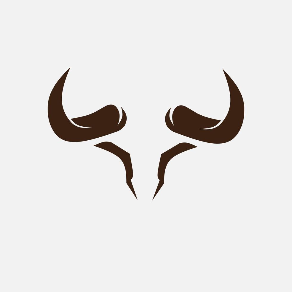 Bull Minimalist Logo. Simple Negative Space Vector Design.