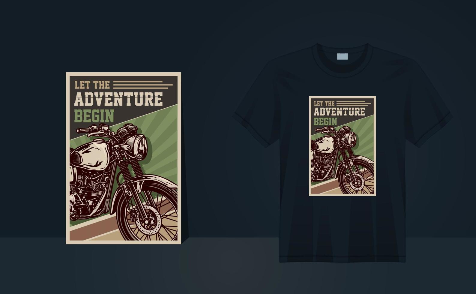 Let the adventure begin vintage grunge t-shirt design for t-shirt printing, poster, wall art, clothing, fashion tshirt vector illustration