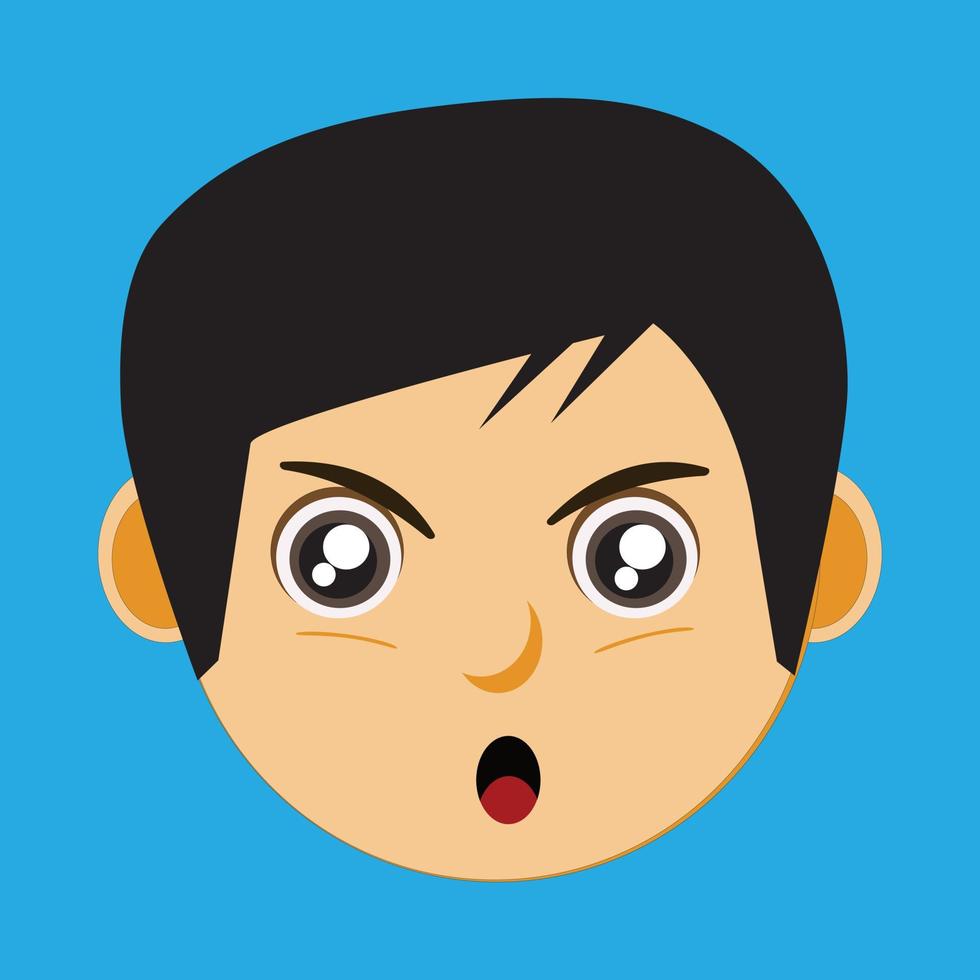 Serious Asian Boy Face Suitable For Children Product vector