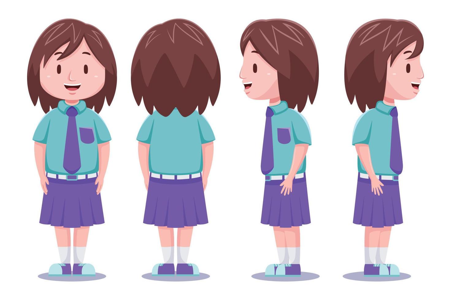 Kids Student Vector Art Illustration