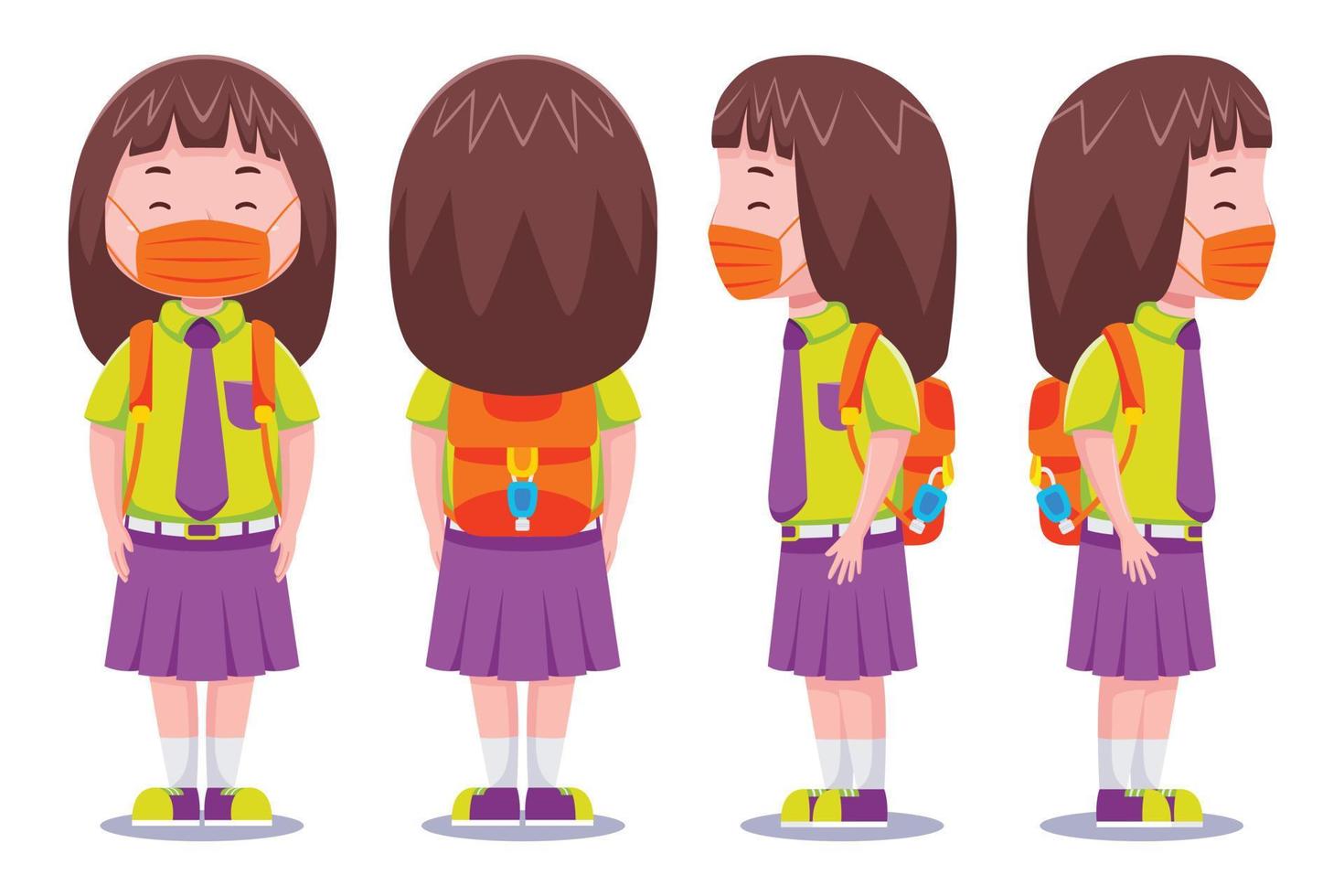 Kids Student Vector Art Illustration