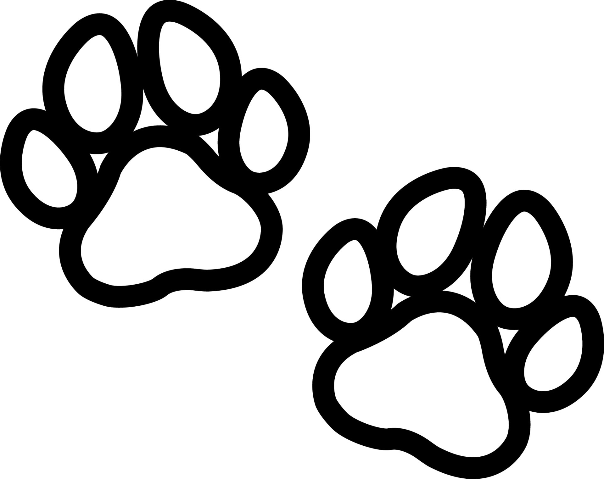 Black silhouette of a paw print on a white background 9255283 Vector