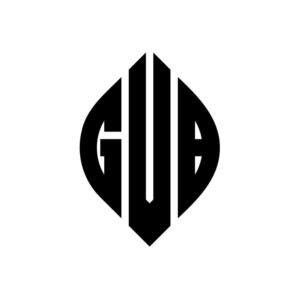 Diseño de logotipo de letra de círculo gvb con forma de círculo y elipse. gvb letras elipses con estilo tipográfico. las tres iniciales forman un logo circular. Vector de marca de letra de monograma abstracto del emblema del círculo gvb.