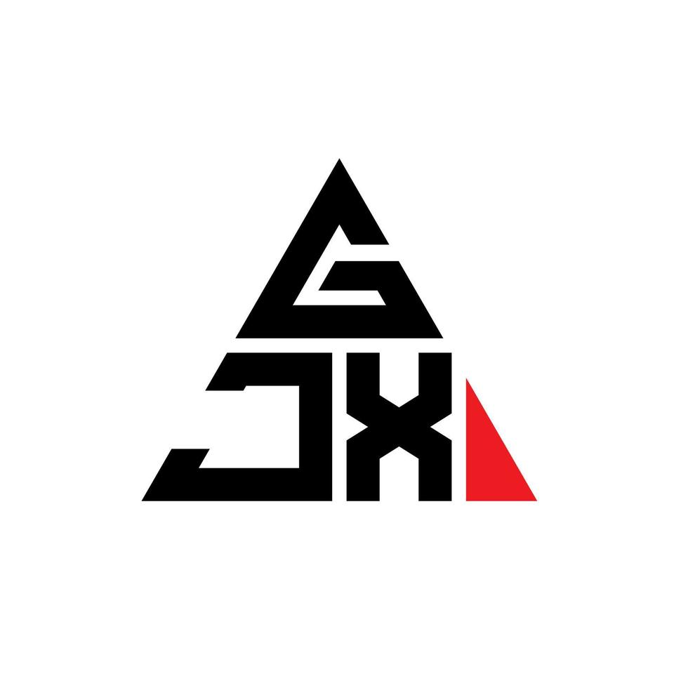 Diseño de logotipo de letra triangular gjx con forma de triángulo. monograma de diseño del logotipo del triángulo gjx. plantilla de logotipo de vector de triángulo gjx con color rojo. logotipo triangular gjx logotipo simple, elegante y lujoso.