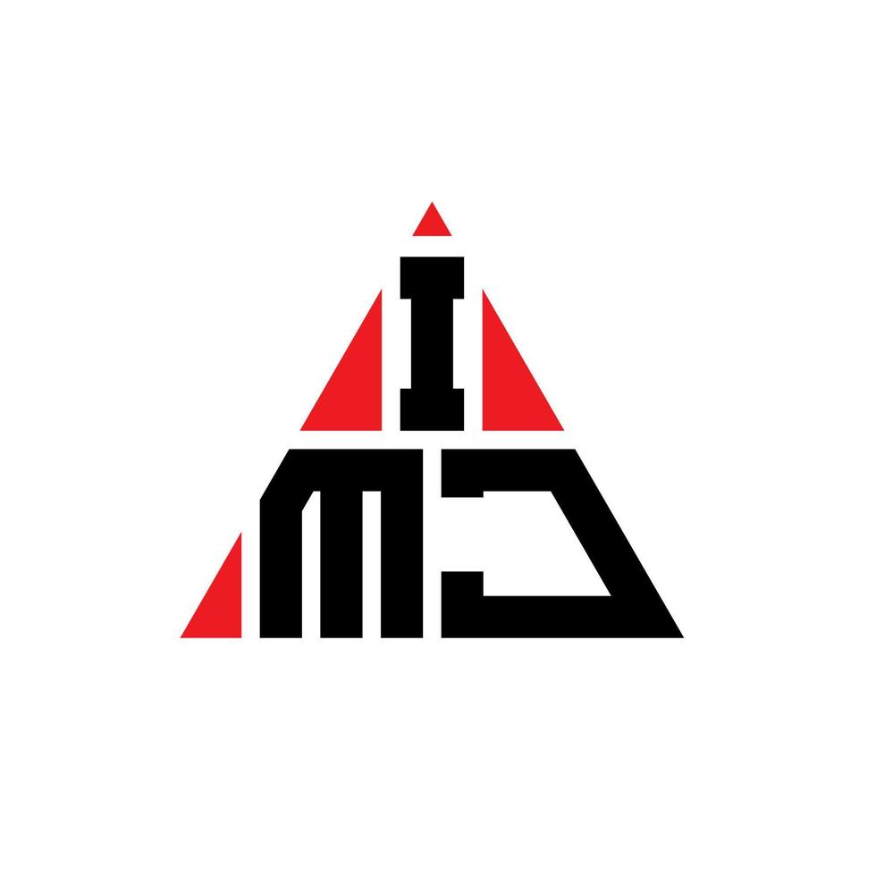 Diseño de logotipo de letra triangular imj con forma de triángulo. monograma de diseño del logotipo del triángulo imj. plantilla de logotipo de vector de triángulo imj con color rojo. logotipo triangular imj logotipo simple, elegante y lujoso.