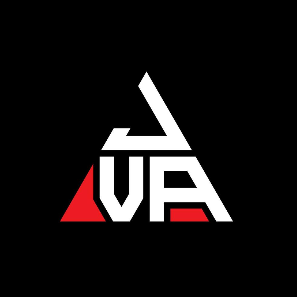 jva diseño de logotipo de letra triangular con forma de triángulo. monograma de diseño del logotipo del triángulo jva. plantilla de logotipo de vector de triángulo jva con color rojo. logotipo triangular jva logotipo simple, elegante y lujoso.