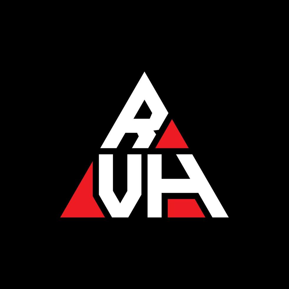 diseño de logotipo de letra triangular rvh con forma de triángulo. monograma de diseño del logotipo del triángulo rvh. plantilla de logotipo de vector de triángulo rvh con color rojo. logotipo triangular rvh logotipo simple, elegante y lujoso.