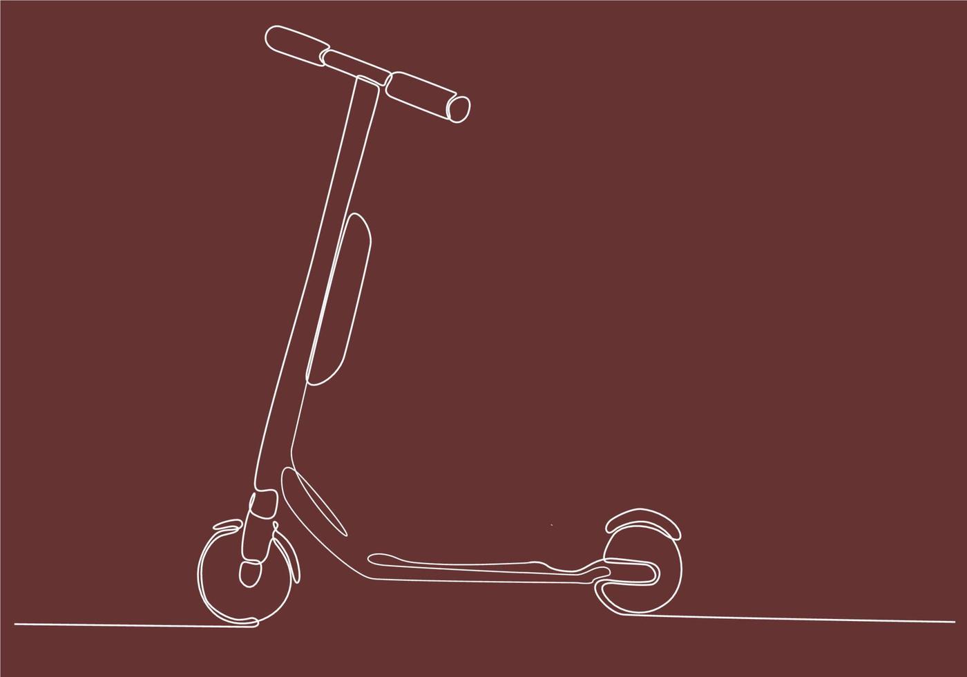Ilustración de vector de scooter de moto de línea continua