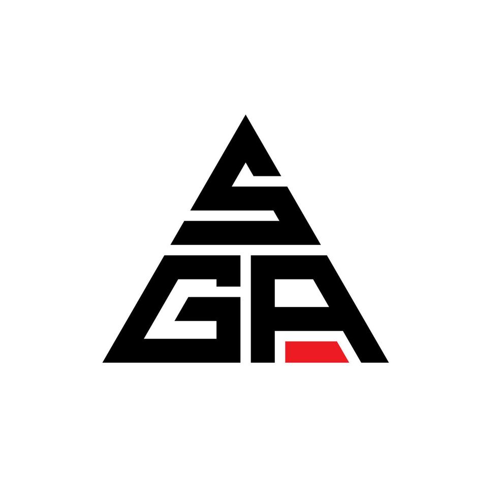 diseño de logotipo de letra triangular sga con forma de triángulo. monograma de diseño de logotipo de triángulo sga. plantilla de logotipo de vector de triángulo sga con color rojo. logotipo triangular sga logotipo simple, elegante y lujoso.