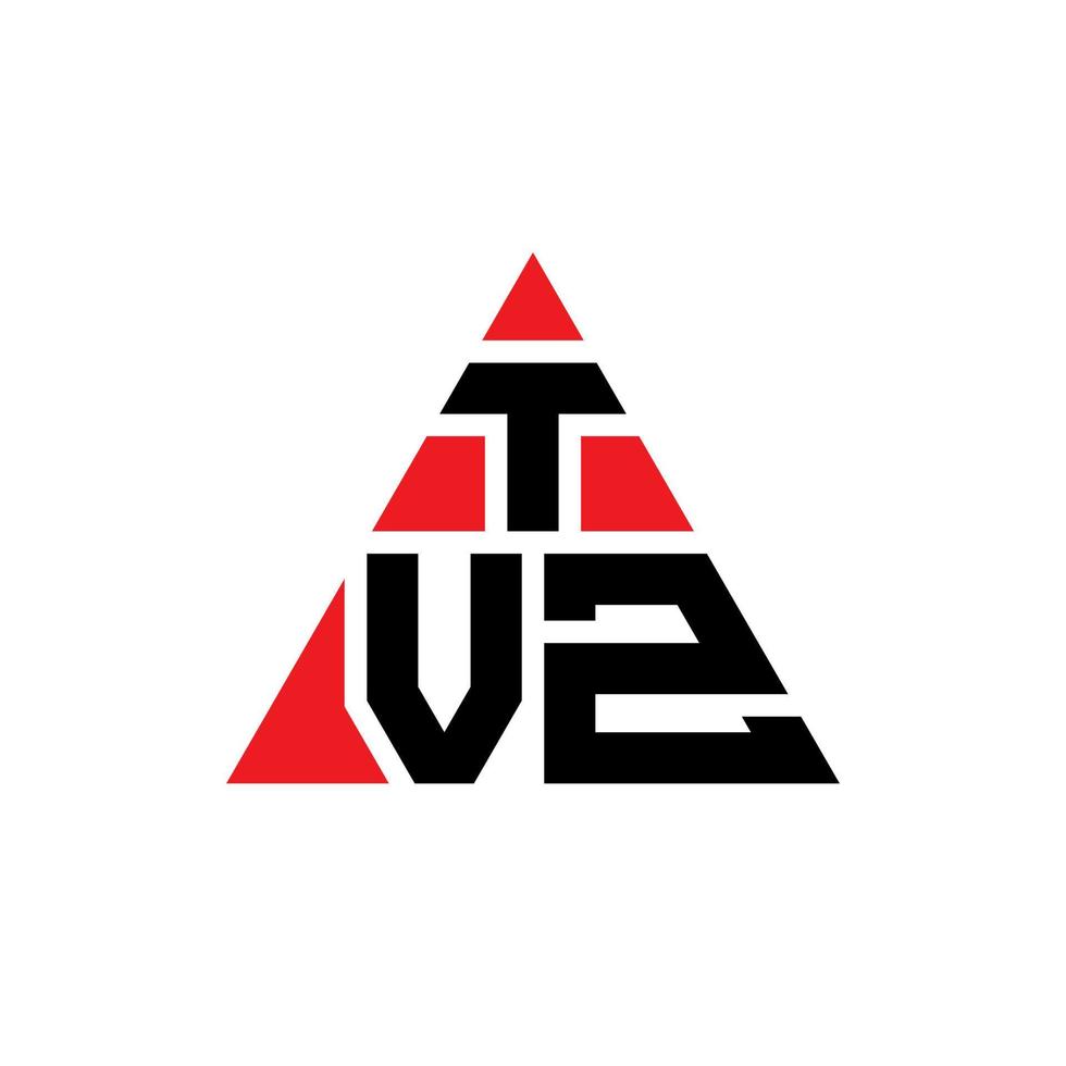 diseño de logotipo de letra triangular tvz con forma de triángulo. monograma de diseño del logotipo del triángulo tvz. plantilla de logotipo de vector de triángulo tvz con color rojo. logotipo triangular tvz logotipo simple, elegante y lujoso.