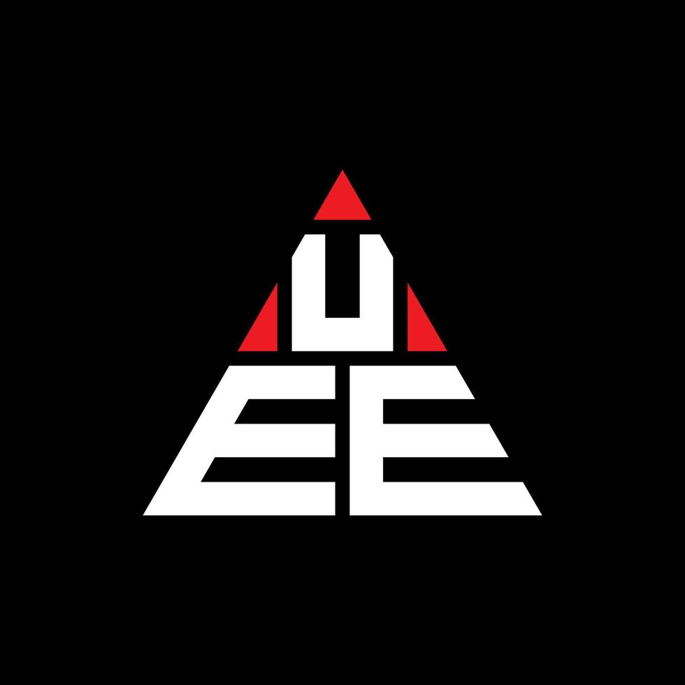 diseño del logotipo de la letra del triángulo uee con forma de triángulo. monograma de diseño del logotipo del triángulo uee. plantilla de logotipo de vector de triángulo uee con color rojo. logo triangular uee logo simple, elegante y lujoso.