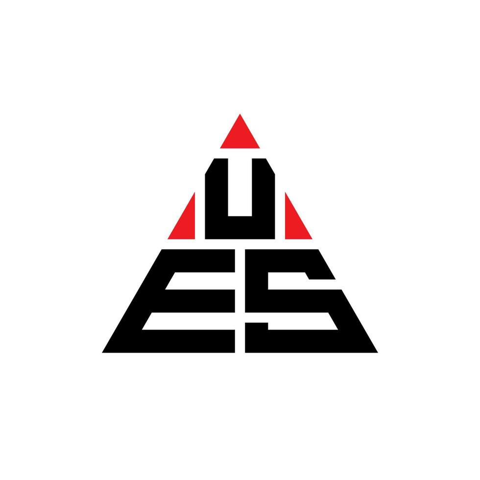 ues diseño de logotipo de letra triangular con forma de triángulo. monograma de diseño del logotipo del triángulo ues. ues plantilla de logotipo de vector de triángulo con color rojo. ues logo triangular logo simple, elegante y lujoso.
