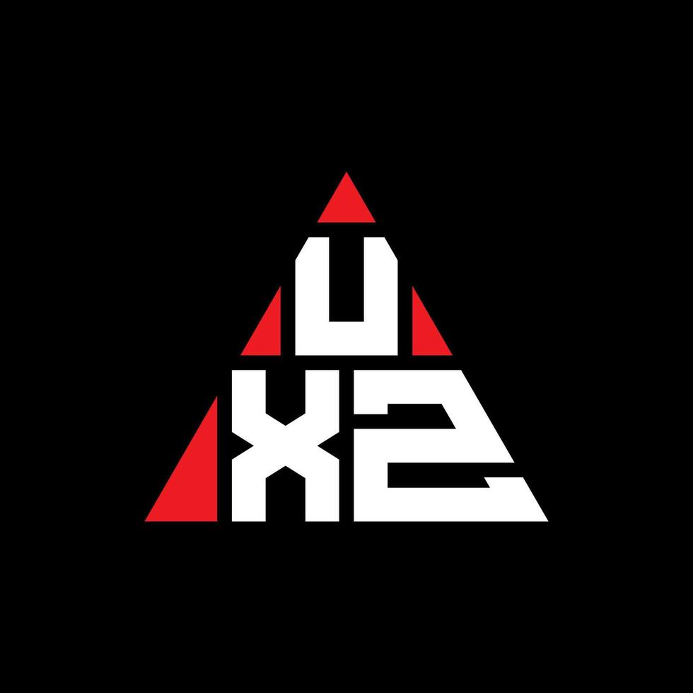UXZ triangle letter logo design with triangle shape. UXZ triangle logo design monogram. UXZ triangle vector logo template with red color. UXZ triangular logo Simple, Elegant, and Luxurious Logo.