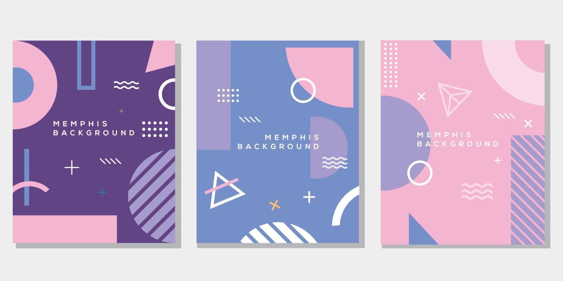 Abstract memphis geometric background layout cover design vector