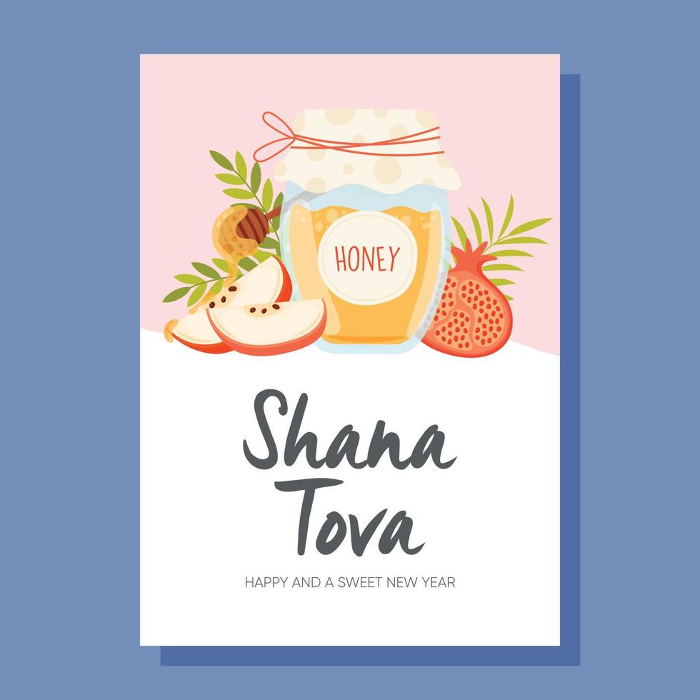 feliz día de rosh hashaná, tarjeta de felicitación de shana tova vector